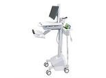 Mobiler Visitenwagen ergotron® StyleView SV42, bis 14,1 kg, für Bildschirme bis 24″, Arbeitsfläche B 568 x T 502 mm, feststellbare Rollen, höhenverstellbar