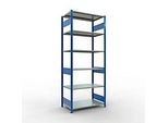 Schulte Lagertechnik Fachbodenregal MULTIplus150, Steck-Grundregal, B 1000 x T 600 x H 2500 mm, 6 Ebenen, bis 1400 kg, enzianblau/verzinkt
