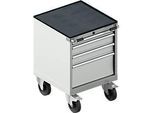 Schäfer Shop Select Schubladenschrank mit Rollen WSK 18-27, 4 Schübe, bis 75 kg, B 411 x T 572 x H 770 mm, lichtgrau/lichtgrau