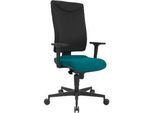 Schäfer Shop Pure Bürostuhl SSI Proline P1 ECO, mit Armlehnen, Synchronmechanik, Bandscheibensitz, Recycling-Kunststoff, schwarz/petrol