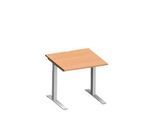 Schäfer Shop Genius Schreibtisch MODENA FLEX, C-Fuss-Rechteckrohr, B 800 x T 800 mm, Buche/weissalu