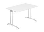 Schreibtisch TARA, C-Fuss, Rechteck, B 1200 x T 800 x H 720 mm, weiss
