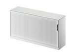 Schäfer Shop Genius Querrollladenschrank TETRIS SOLID, 2 OH, B 1600 mm, inkl. 19 mm Abdeckplatte, lichtgrau/weissalu/weissalu