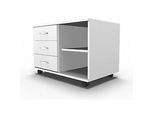Schäfer Shop Select Mobiles Sideboard, Regal + 3 Schübe + Utensilienschub, B 800, anstellbar links, weiss