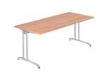 Schreibtisch TARA, C-Fuss, Rechteck, B 1800 x T 800 x H 720 mm, Nussbaum-Dekor