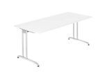 Schreibtisch TARA, C-Fuss, Rechteck, B 1800 x T 800 x H 720 mm, weiss