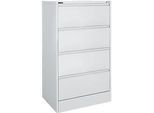 Schäfer Shop Select Hängeregistraturschrank MS iCONOMY, Stahl, 2-bahnig, geschlossene Wanne, B 780 mm, lichtgrau RAL 7035