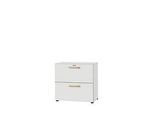 Schäfer Shop Select Hängeregistraturschrank Start Off Wood, 2 OH, Durchfassgriffe, B 800 x T 420 x H 788 mm, Holz, lichtgrau