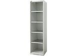 Schäfer Shop Genius Regalschrank FS, Stahl, mit Belüftungslöchern, B 545 x T 520 x H 1950 mm, 5 OH, Lichtgrau, bis 250 kg