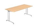 Schreibtisch TARA, C-Fuss, Rechteck, B 1800 x T 800 x H 720 mm, Ahorn-Dekor