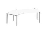 Schäfer Shop Genius Winkelschreibtisch MODENA FLEX 135°, Ansatz links, 4-Fuss-Quadratrohr, B 2165 mm, weiss/weiss
