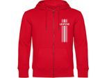 multifanshop Kapuzen Sweatshirt Jacke - Leipzig - Streifen - Druck weiß - Jacke