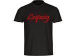 multifanshop Herren T-Shirt - Leipzig - Schriftzug - Druck rot - Männer