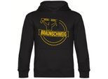 multifanshop Kapuzen Sweatshirt - Braunschweig - Meine Fankurve - Druck gelb - Hoodie