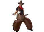 tectake® Selbstaufblasbares Kostüm Cowboy