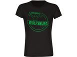 multifanshop Damen T-Shirt - Wolfsburg - Meine Fankurve - Druck grün - Frauen
