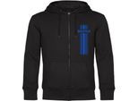 multifanshop Kapuzen Sweatshirt Jacke - Bielefeld - Streifen - Druck blau - Sweat
