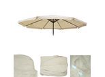 Ersatz-Bezug für Sonnenschirm Carpi Pro, Gastronomie Marktschirm mit Volant Ø 5m, Polyester ~ creme