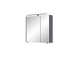 Pelipal Serie 7045 Spiegelschrank SEEA02473L138BA LED-Plus-Aufsatzleuchte, zweitürig, schwarz, 70 cm