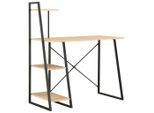 vidaXL Schreibtisch mit Regaleinheit Schwarz und Eiche 102×50×117 cm
