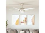 vidaXL Dekorativer Deckenventilator mit Leuchtmittel 128 cm Weiß