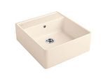 Villeroy und Boch Spülstein Einzelbecken 632061FU Ablaufgarnitur, Handbetätigung, Befestigungssatz, Ivory