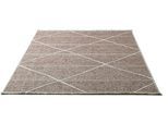 Teppich SANSIBAR "Braderup", rot, B:80cm H:2mm L:150cm, Schurwolle, Teppiche, Teppich, Flachgewebe, modernes Scandi Design, Motiv Rauten, mit Fransen
