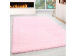 Hochflor-Teppich AYYILDIZ TEPPICHE "Life Shaggy 1500" Gr. 8, pink, B:300cm H:30mm L:400cm, Kunstfaser, Teppiche, Langflor, uni, große Farbauswahl, robust, auch als Läufer und in rund