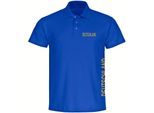 multifanshop Poloshirt - Deutschland - Brust & Seite Gold - Druck gold metallic - Polo