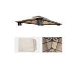 Ersatzbezug für Dach Pergola Pavillon Nisa 4,5x3,5m ~ creme