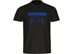 multifanshop Herren T-Shirt - Hoffenheim - Herzschlag - Druck blau - Männer