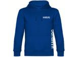 multifanshop Kapuzen Sweatshirt - Hamburg - Brust & Seite - Druck weiß - Hoodie