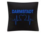 multifanshop Kissenbezug - Darmstadt - Herzschlag - Druck blau - Kissen
