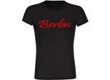 multifanshop Damen T-Shirt - Berlin rot - Schriftzug - Druck rot - Frauen
