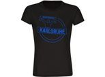multifanshop Damen T-Shirt - Karlsruhe - Meine Fankurve - Druck blau - Frauen