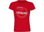 multifanshop Damen T-Shirt - Freiburg - Meine Fankurve - Druck weiß - Frauen