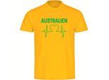 multifanshop Herren T-Shirt - Australien - Herzschlag - Druck grün - Männer