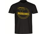 multifanshop Herren T-Shirt - Braunschweig - Meine Fankurve - Druck gelb - Männer