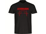 multifanshop Kinder T-Shirt - Leverkusen - Herzschlag - Druck rot - Kind