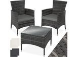 tectake® Rattanset, für 2 Personen, UV-beständig, 2 Bezugssets