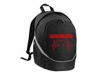 multifanshop Rucksack - Augsburg - Herzschlag - Druck rot - Tasche