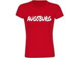 multifanshop Damen T-Shirt - Augsburg - Textmarker - Druck weiß - Frauen