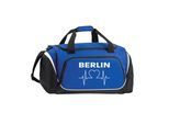 multifanshop Sporttasche - Berlin blau - Herzschlag - Druck weiß - Tasche