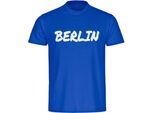 multifanshop Herren T-Shirt - Berlin blau - Textmarker - Druck weiß - Männer