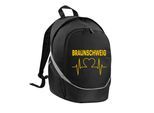 multifanshop Rucksack - Braunschweig - Herzschlag - Druck gelb - Tasche