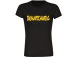 multifanshop Damen T-Shirt - Braunschweig - Textmarker - Druck gelb - Frauen
