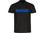 multifanshop Herren T-Shirt - Braunschweig - Textmarker - Druck blau - Männer