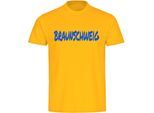 multifanshop Herren T-Shirt - Braunschweig - Textmarker - Druck blau - Männer