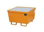 Auffangwanne BAUER AM-1, mit Gitterrost, Stahl, 215 l, B 800 x T 800 x H 545 mm, orange