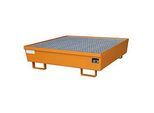 Auffangwanne BAUER AM-4/A, mit Gitterrost, Stahl, 245 l, B 1200 x T 1200 x H 335 mm, orange